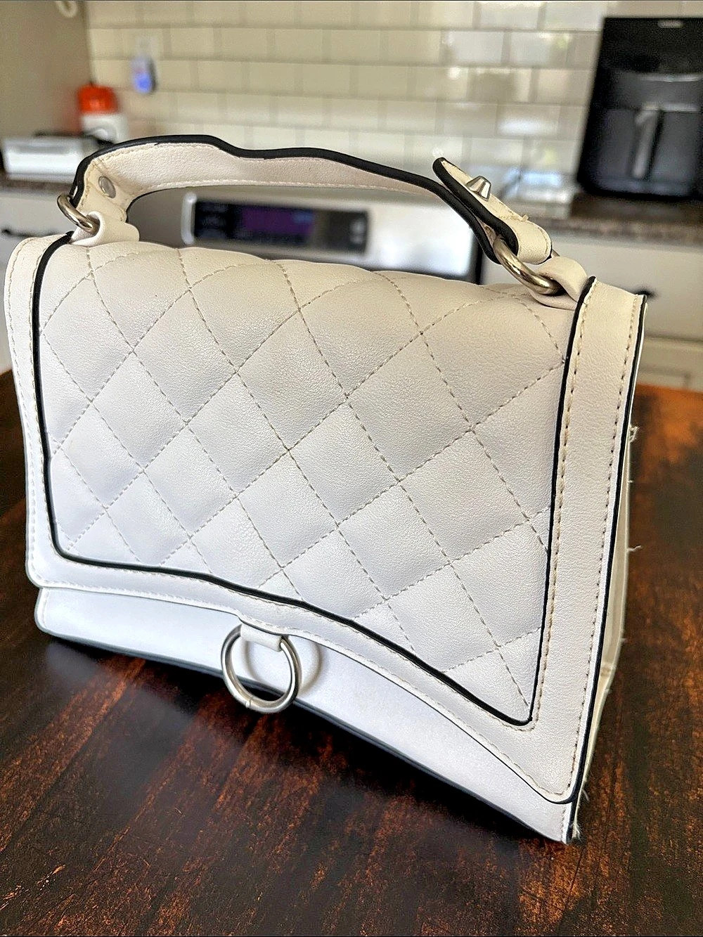 Quilted Shoulder Bag in White Like New